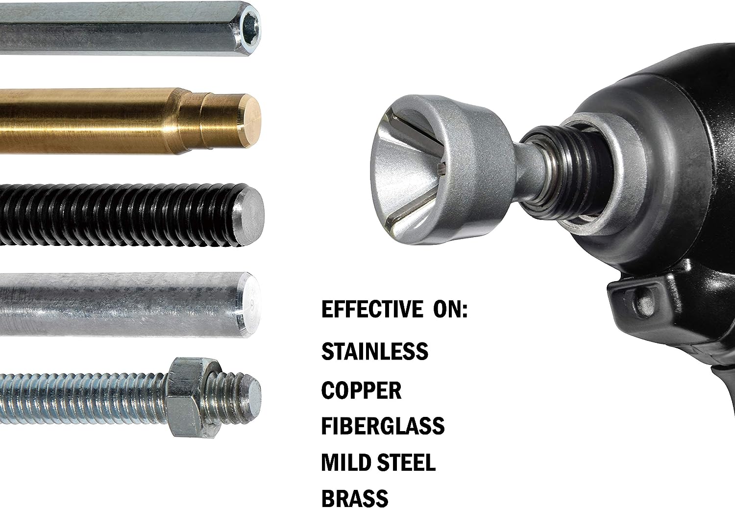 High-SpeedSteelChamferToolDeburringExternal6-BladeSetSandblastedFinishfor18-34BoltsEfficientBurrRemo-1999583-1