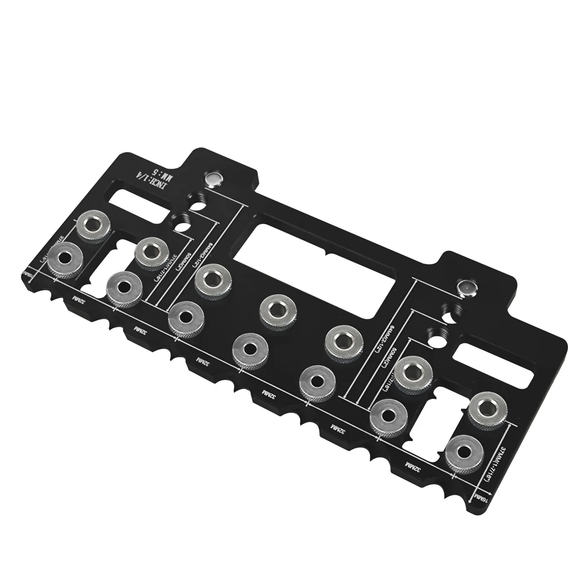 JIGHOLE5mm14InchAluminumAlloyCabinetHardwareJigPocketHoleJigDrillGuideShelfPinPunchLocatorforStraigh-2009190-11