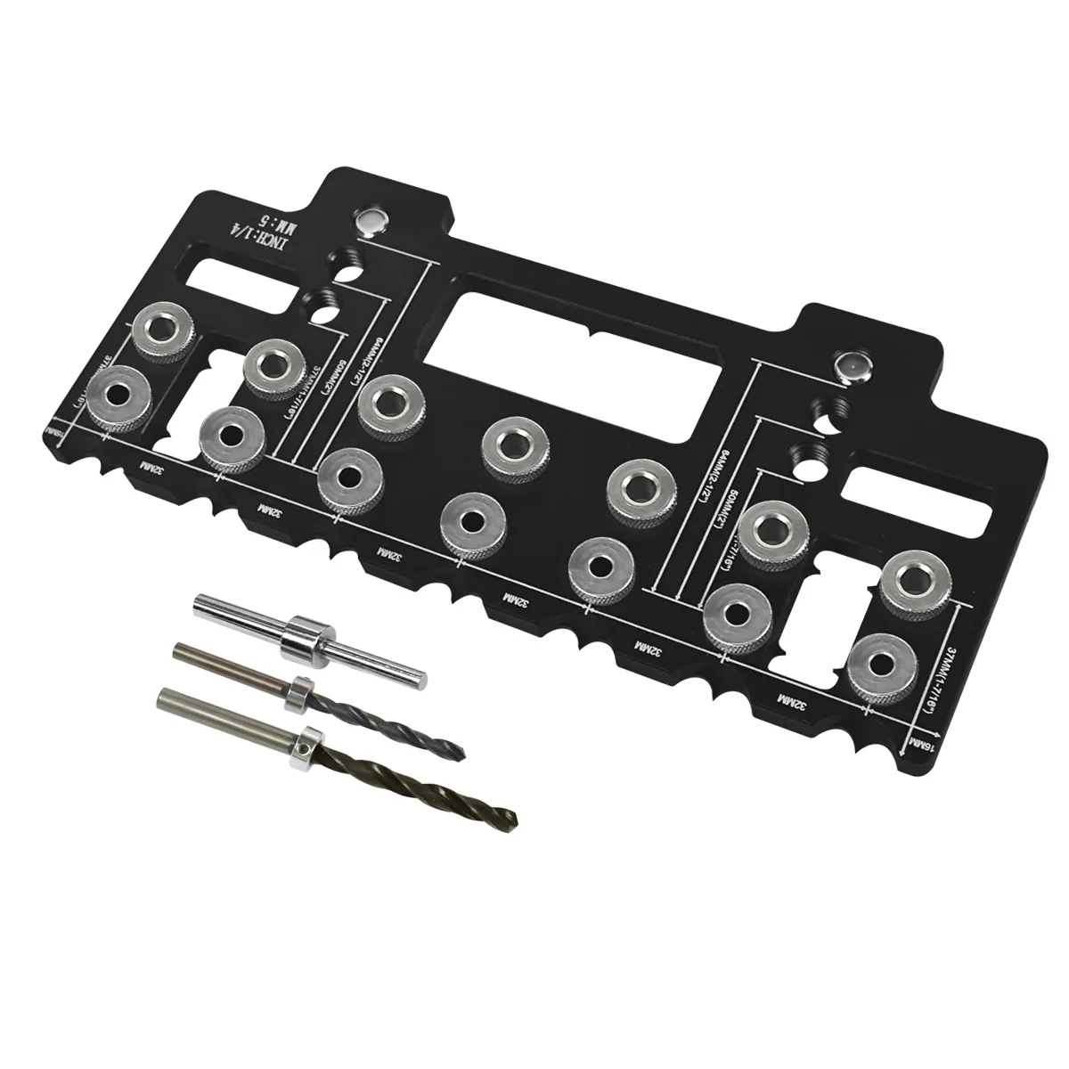 JIGHOLE5mm14InchAluminumAlloyCabinetHardwareJigPocketHoleJigDrillGuideShelfPinPunchLocatorforStraigh-2009190-8
