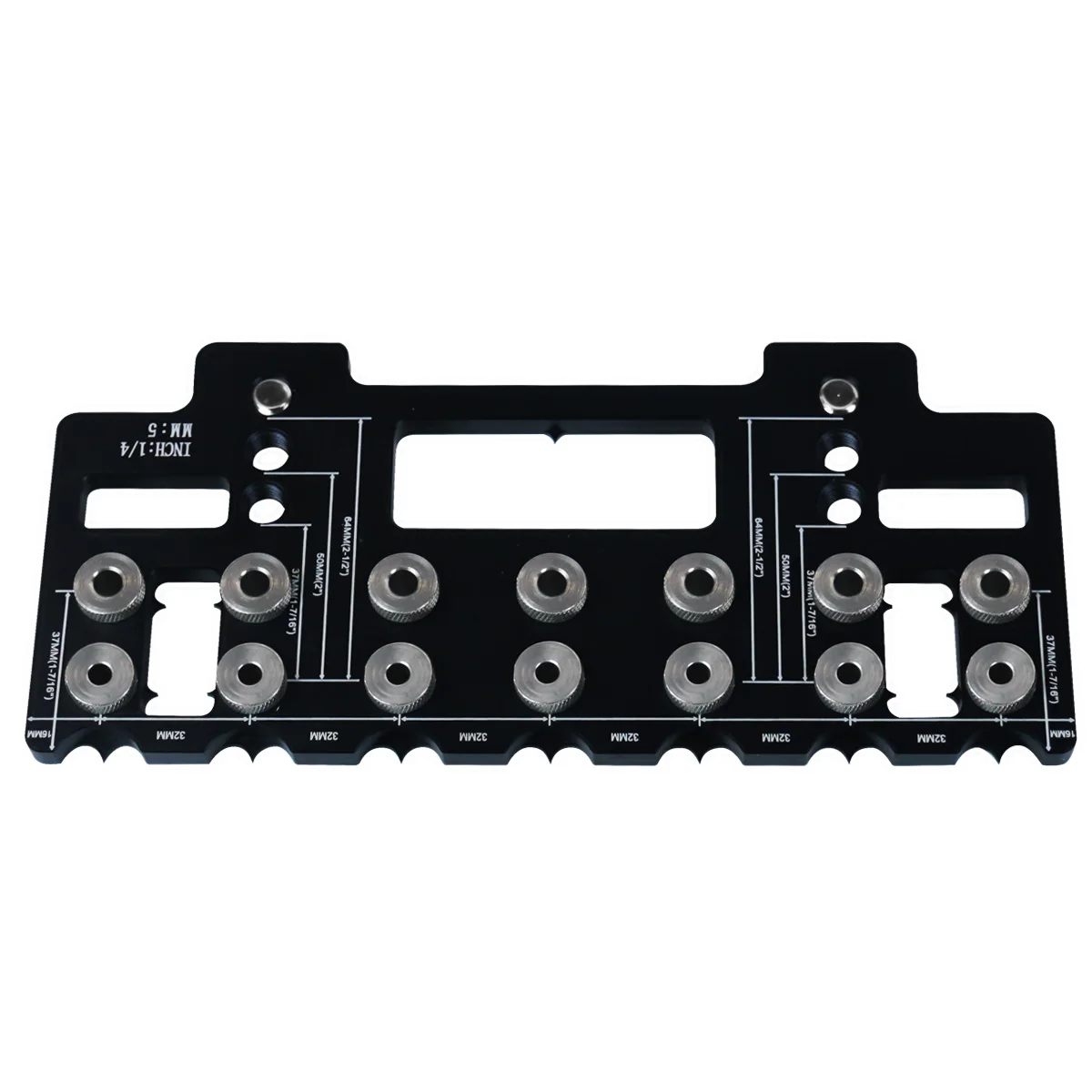 JIGHOLE5mm14InchAluminumAlloyCabinetHardwareJigPocketHoleJigDrillGuideShelfPinPunchLocatorforStraigh-2009190-9