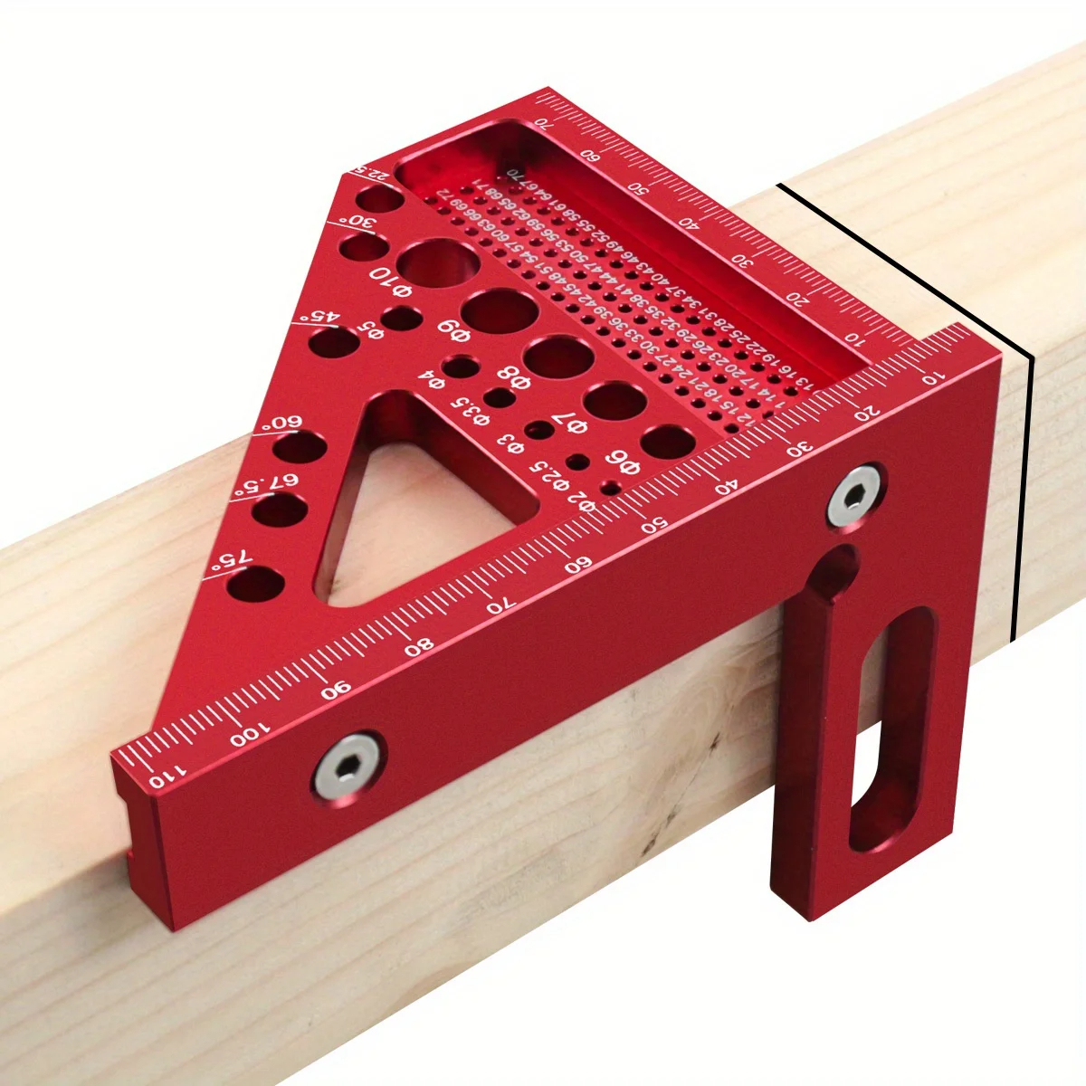 JIGHOLE5thGeneration3DMulti-angleMeasuringRulerSquareRuler225-90DegreeProtractorAluminumAlloyScriber-2014707-2