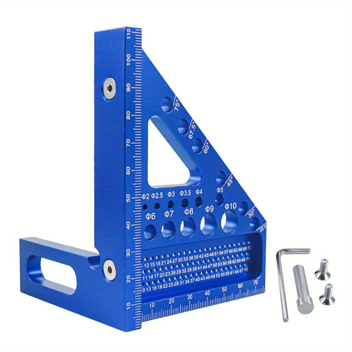 JIGHOLE5thGeneration3DMulti-angleMeasuringRulerSquareRuler225-90DegreeProtractorAluminumAlloyScriber-2014707-6