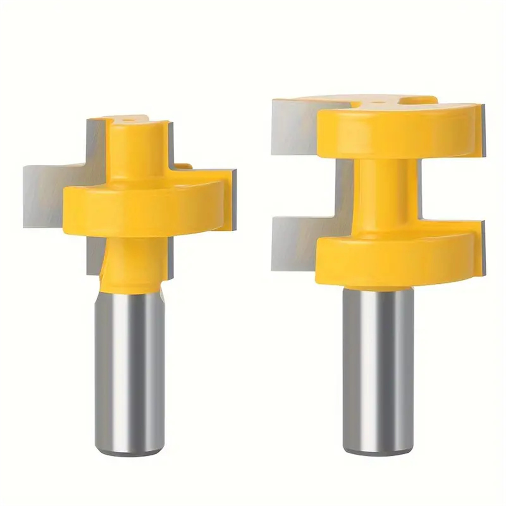 LAVIE2PCS12InchShankTongueandGrooveJointSetCarbideTippedRouterBitsforBoardTabletopsPanelsJoineryMaki-2009326-2