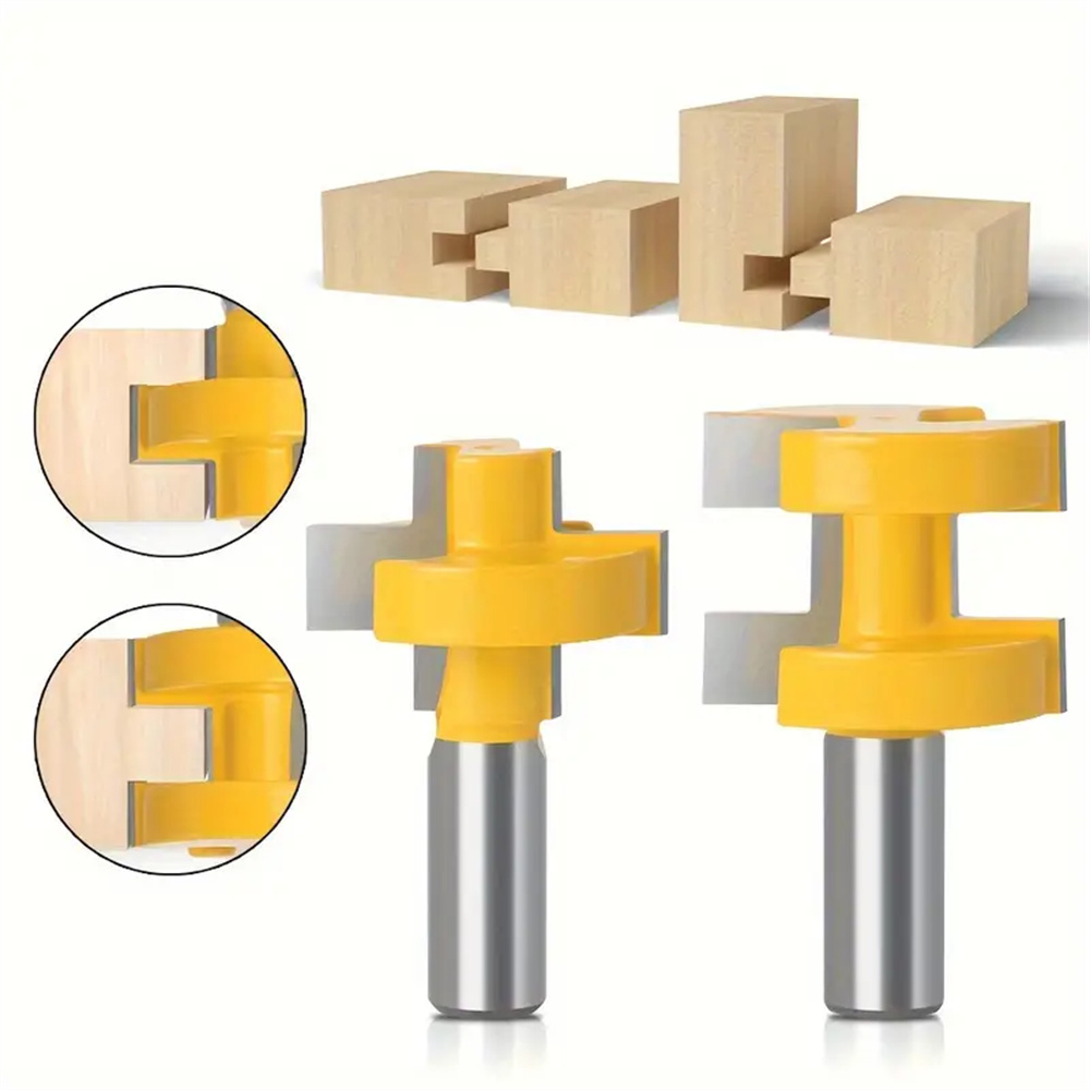 LAVIE2PCS12InchShankTongueandGrooveJointSetCarbideTippedRouterBitsforBoardTabletopsPanelsJoineryMaki-2009326-5