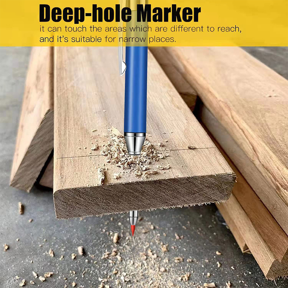 MetalSolidCarpenterPencilSetForDeepHoleMarkerWithRefillLeadsMarkingToolWoodworkingDeepHoleMechanical-1990344-3