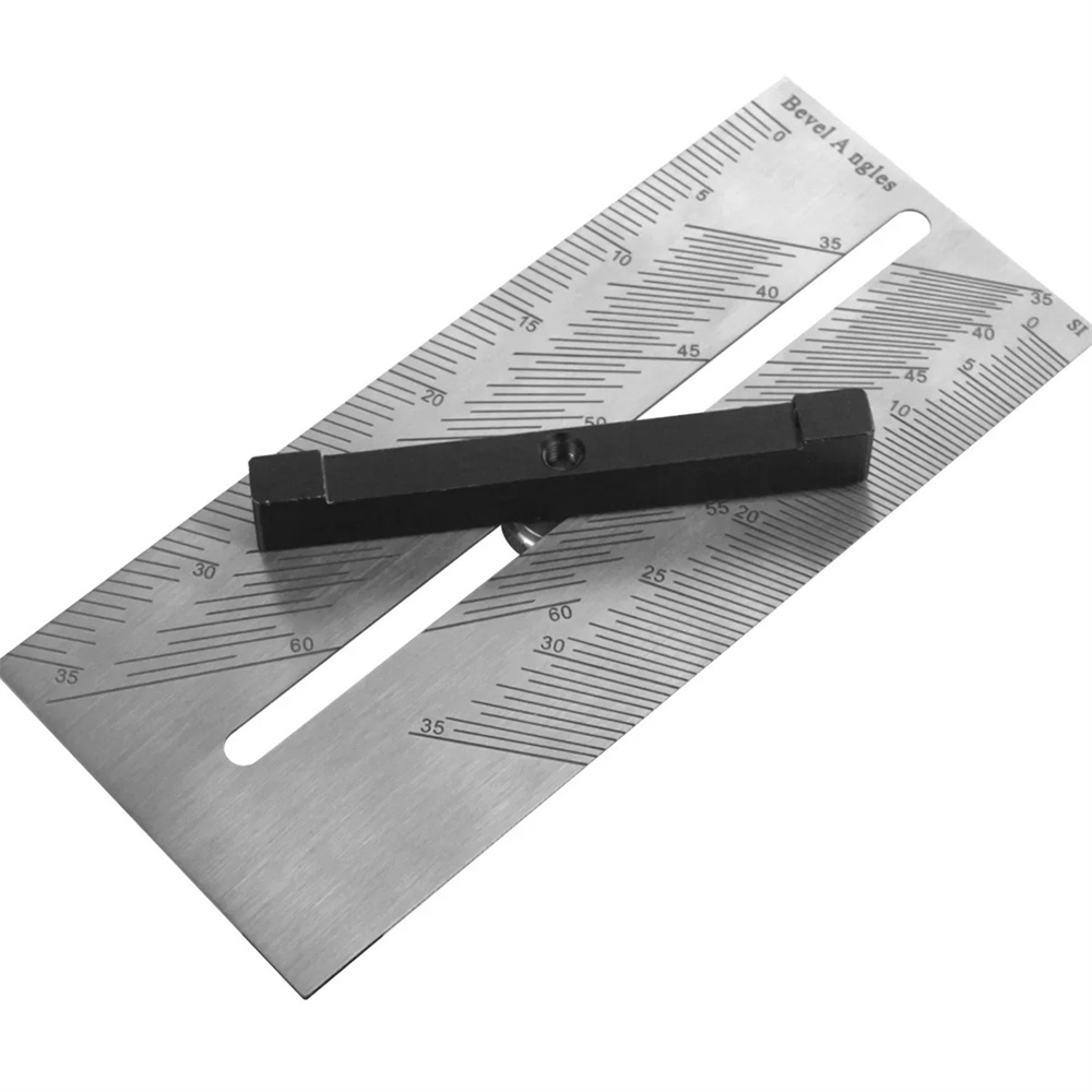 Multi-funcSquareRulerWoodworkingScribeT-typeRulerStainlessSteelDovetailMarkingGaugeCarpentryMeasurin-2003137-4