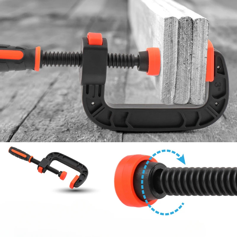 PlaticHeavyDutyC-shapedClipG-shapedClampwithQuickButtonMovableChuckforWoodworkingNylonFixingClampHig-2013819-2