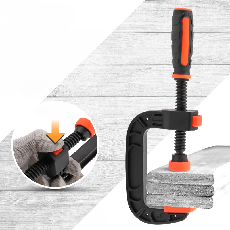 PlaticHeavyDutyC-shapedClipG-shapedClampwithQuickButtonMovableChuckforWoodworkingNylonFixingClampHig-2013819-3