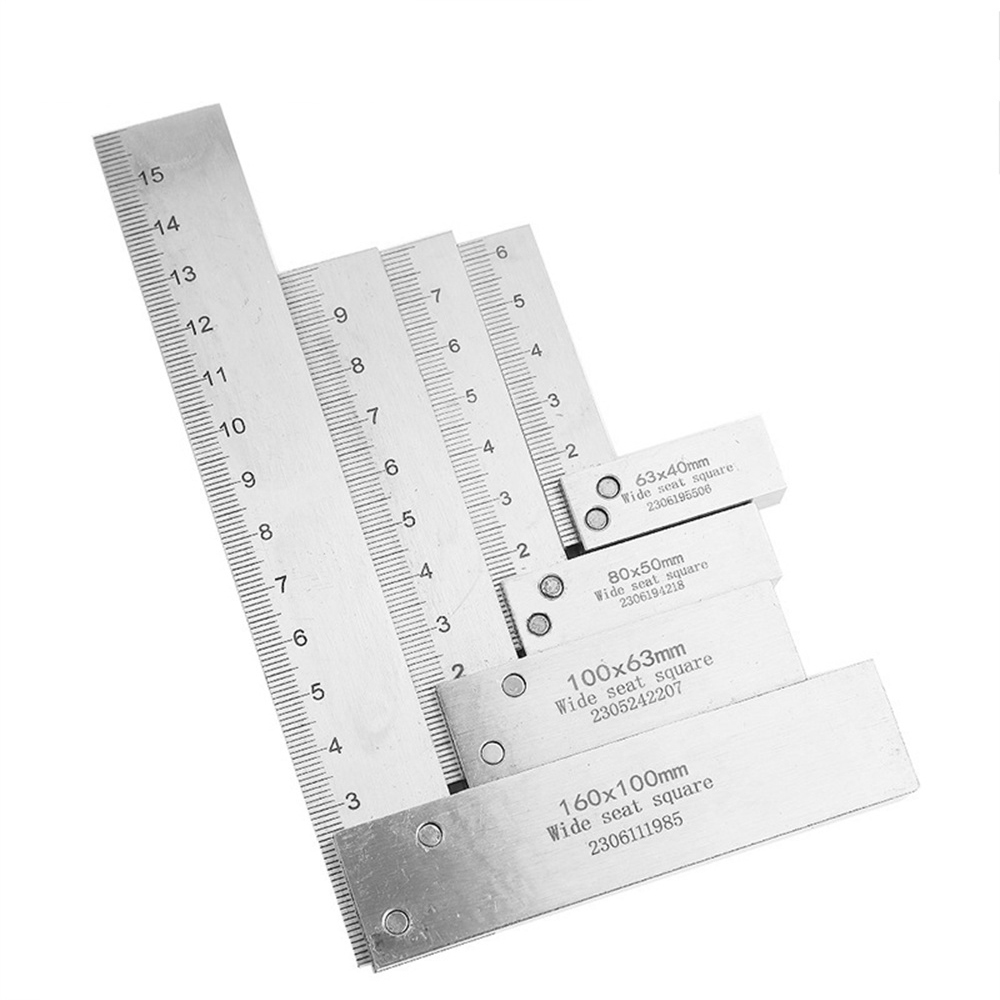 PremiumStainlessSteelRightAngleRulerHighPrecision90DegreeLaserEtchedScaleWideSeatDesignMultipleSizes-1994595-1