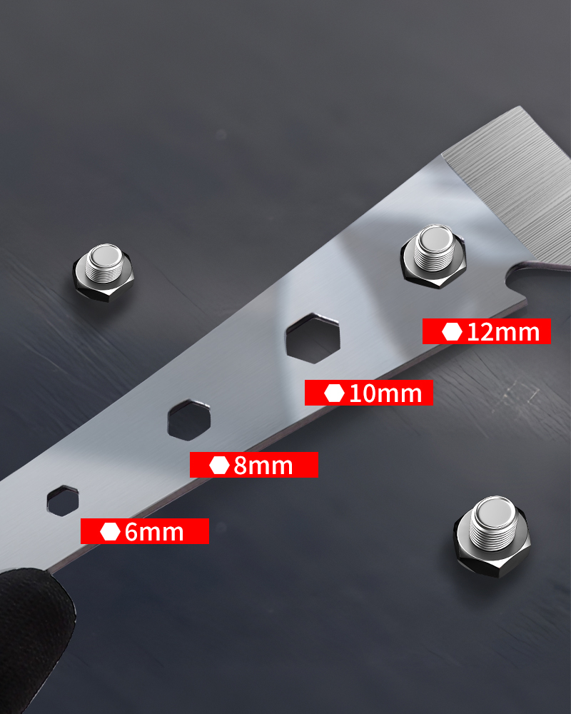 StainlessSteelPrybarScraperUltraSharpScraperRemovesResidueFromSteelAluminumwithWrenchFunctionandMetr-2006906-7