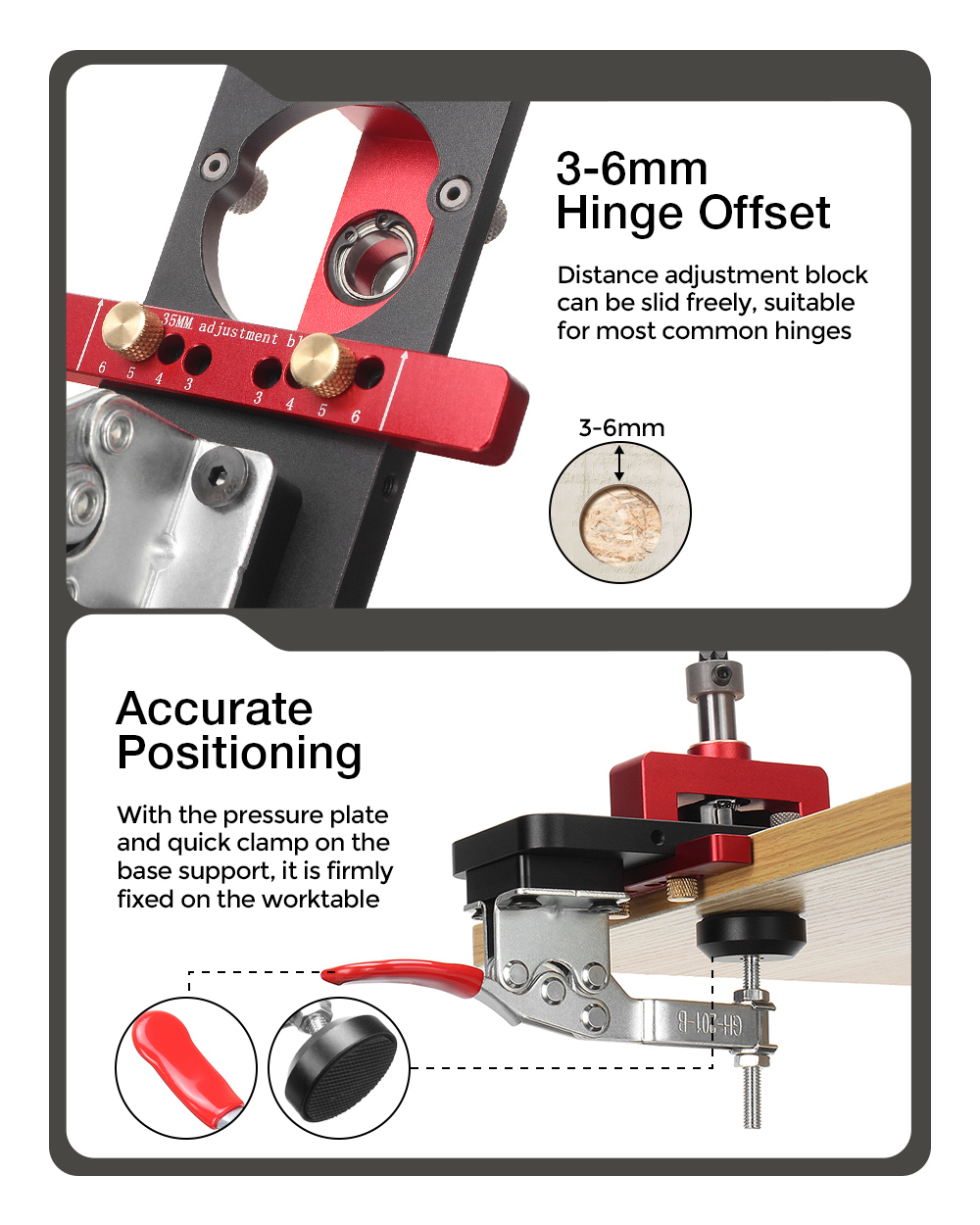 VEIKO26mm35mmCupStyleHingeBoringHoleDrillAdjustmentBlockWoodworkingDiyToolsFamilyEssentialTools-1922888-3