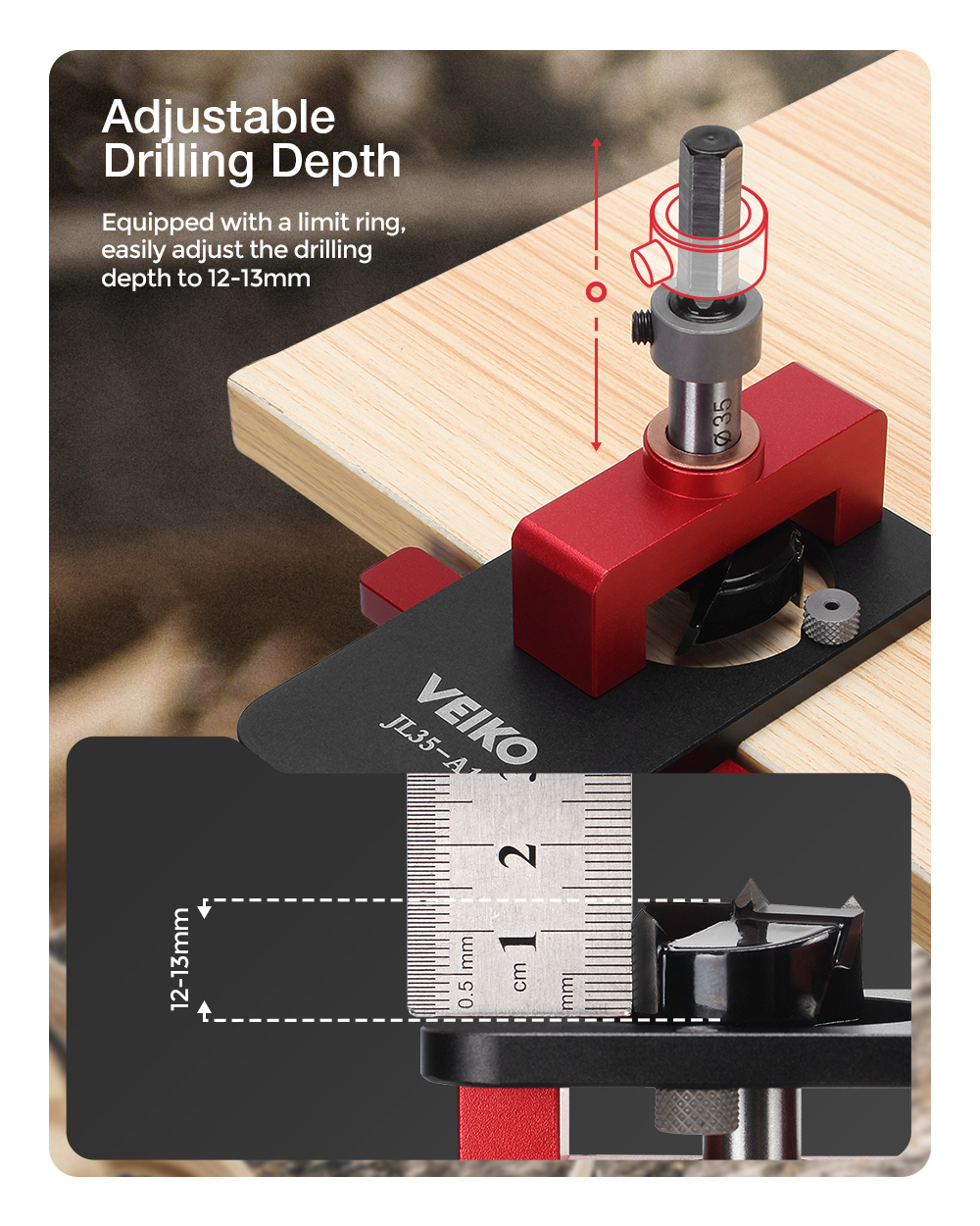 VEIKO26mm35mmCupStyleHingeBoringHoleDrillAdjustmentBlockWoodworkingDiyToolsFamilyEssentialTools-1922888-4