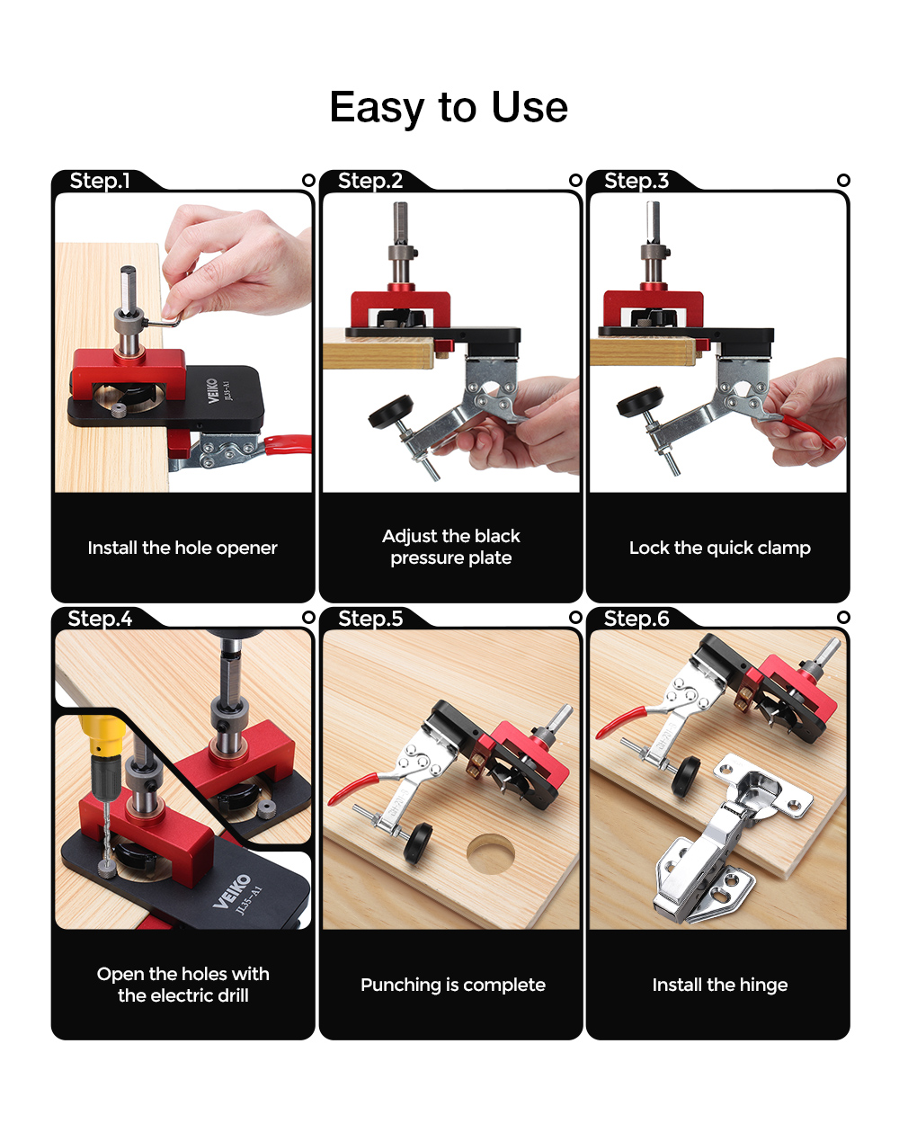 VEIKO26mm35mmCupStyleHingeBoringHoleDrillAdjustmentBlockWoodworkingDiyToolsFamilyEssentialTools-1922888-6