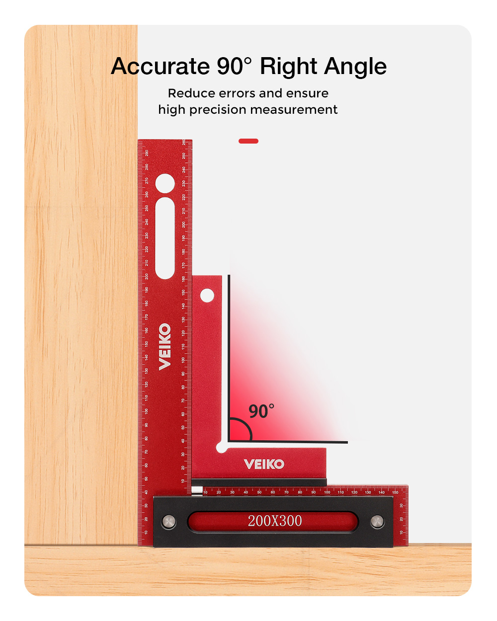 VEIKOAluminumAlloy150X100MMSquareRuler90DegreeRightAngleRulerWithSolidWideBaseCheckToolVerticalityAc-1914183-3