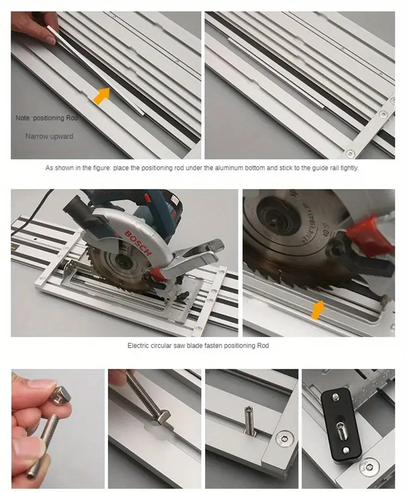 WnewTrackSawQuickcutGuideRailwith90Degreeand45DegreeCuttingAngle14mand28mLongRailUniversalfor65-10In-2013705-12