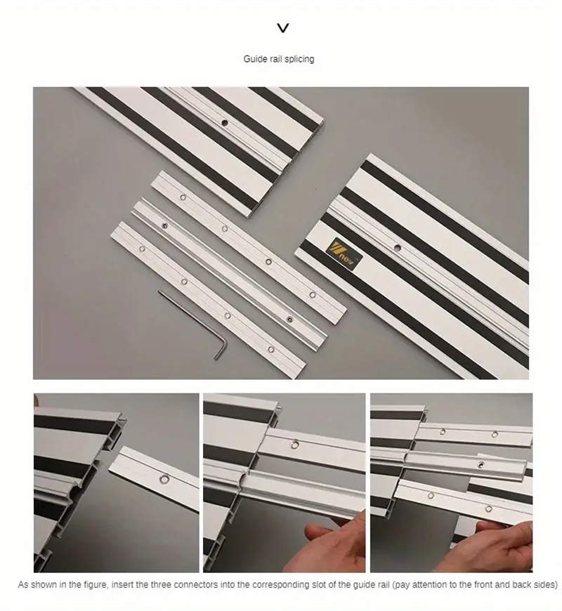 WnewTrackSawQuickcutGuideRailwith90Degreeand45DegreeCuttingAngle14mand28mLongRailUniversalfor65-10In-2013705-21