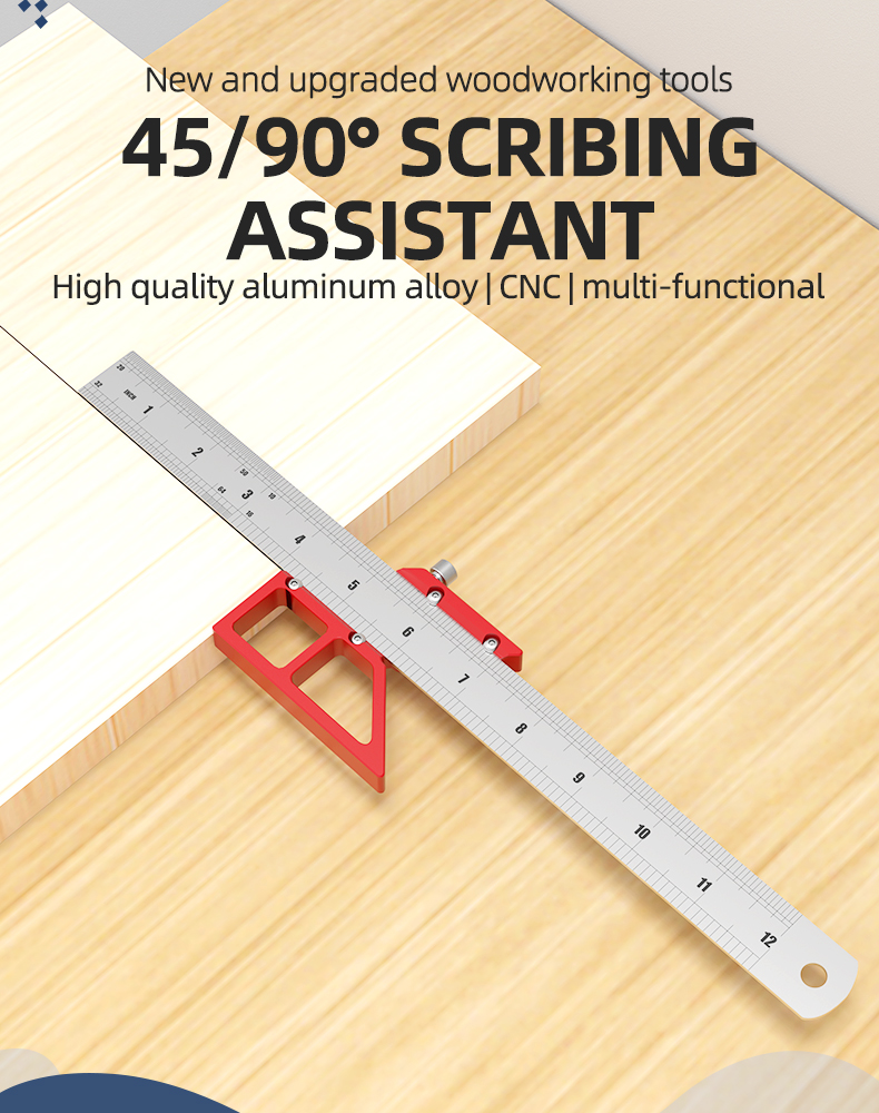 WoodworkingScribeCenterFinderLineDrawingRuler4590DegreeAngleScribingMarkingGaugeCarpentryMultifuncti-2010185-2