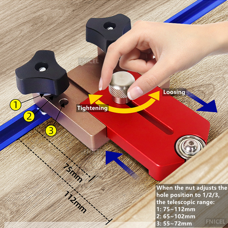 WoodworkingTableSawFastCuttingLimitFenceSlidingRollerWorkbenchTTrackAdjustablePositioningFixingTool-1960767-1