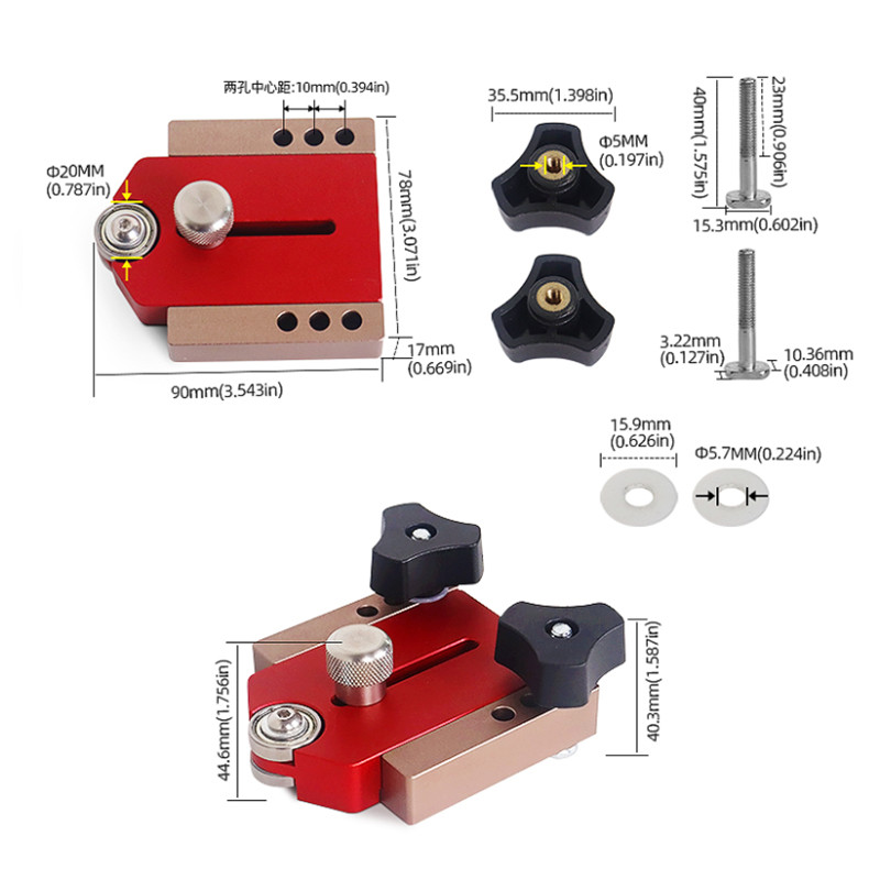 WoodworkingTableSawFastCuttingLimitFenceSlidingRollerWorkbenchTTrackAdjustablePositioningFixingTool-1960767-6