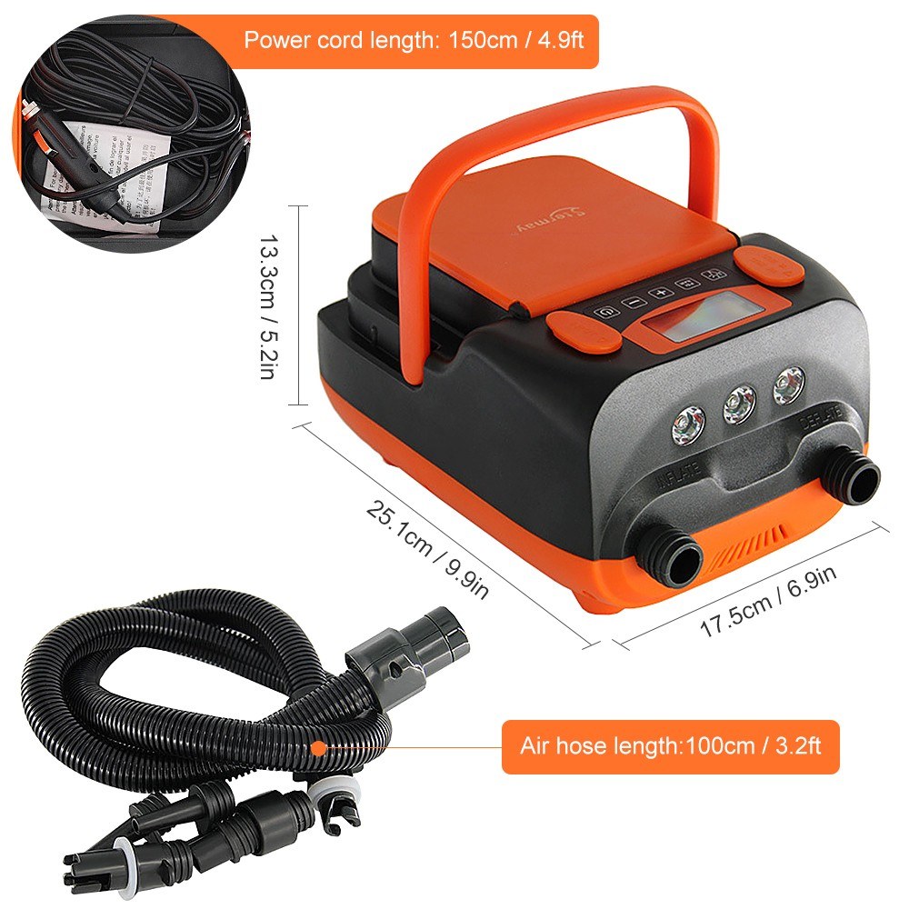 16PSIIntelligentDoubleStageAirPumpwith6PCSNozzlesLCDDisplay6000mAhElectricPumpSupportInflationandDef-2012869-11