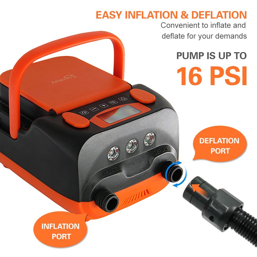 16PSIIntelligentDoubleStageAirPumpwith6PCSNozzlesLCDDisplay6000mAhElectricPumpSupportInflationandDef-2012869-4