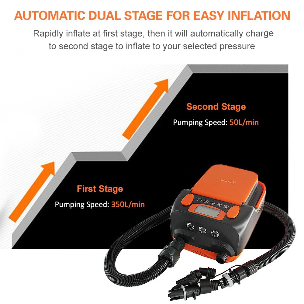 16PSIIntelligentDoubleStageAirPumpwith6PCSNozzlesLCDDisplay6000mAhElectricPumpSupportInflationandDef-2012869-8