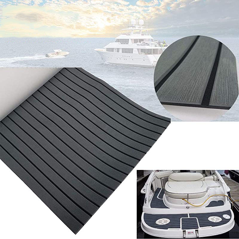 240x60x05cmEVABoatFlooringPadFauxTeakDeckingSheetNon-SlipSelf-AdhesiveKayaksMatOutdoorBoating-1827266-3