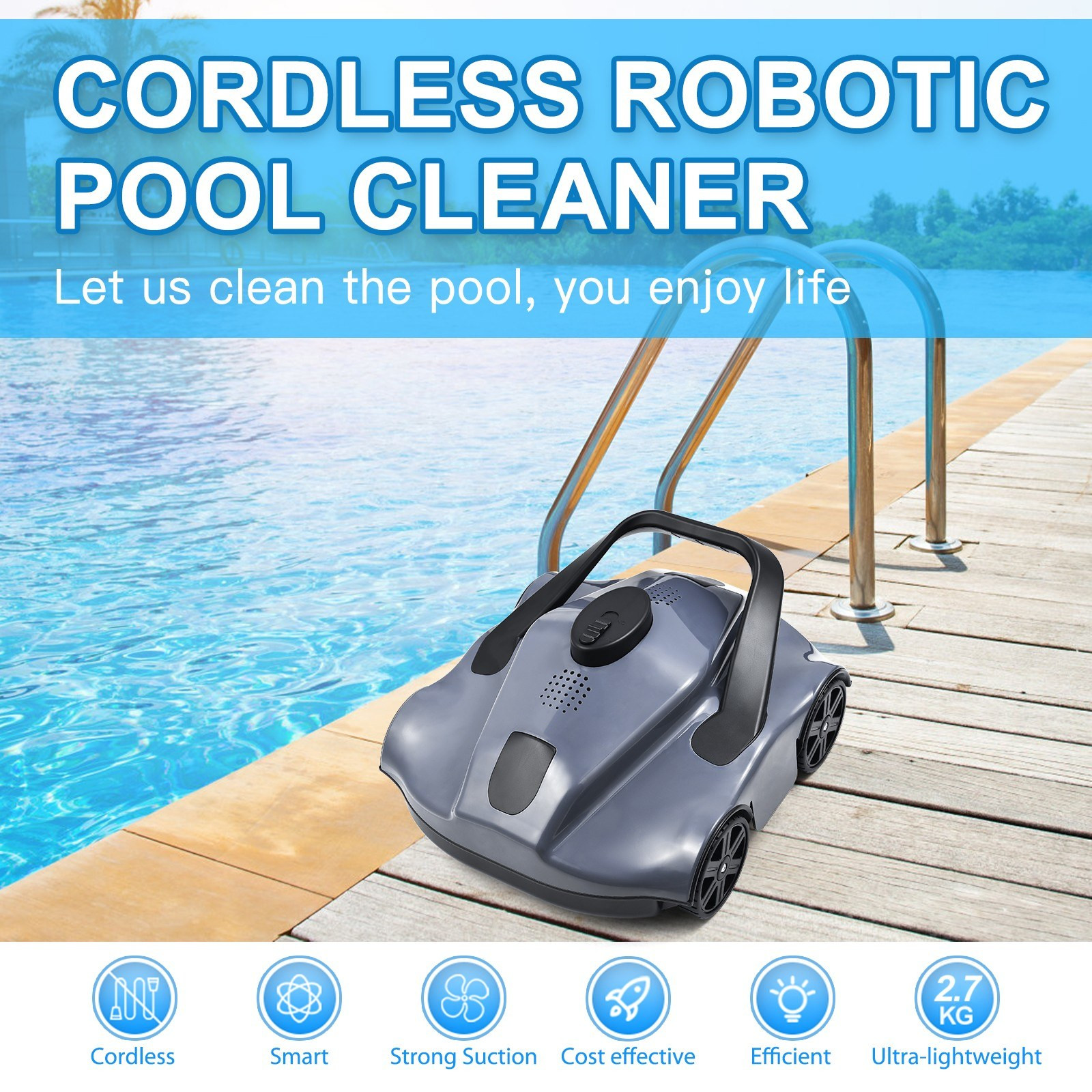 AutomaticRoboticPoolCleanerIPX8CordlessRoboticPoolVacuumforInGroundFlatPools5200mAhBatteryforMax100C-2015559-1