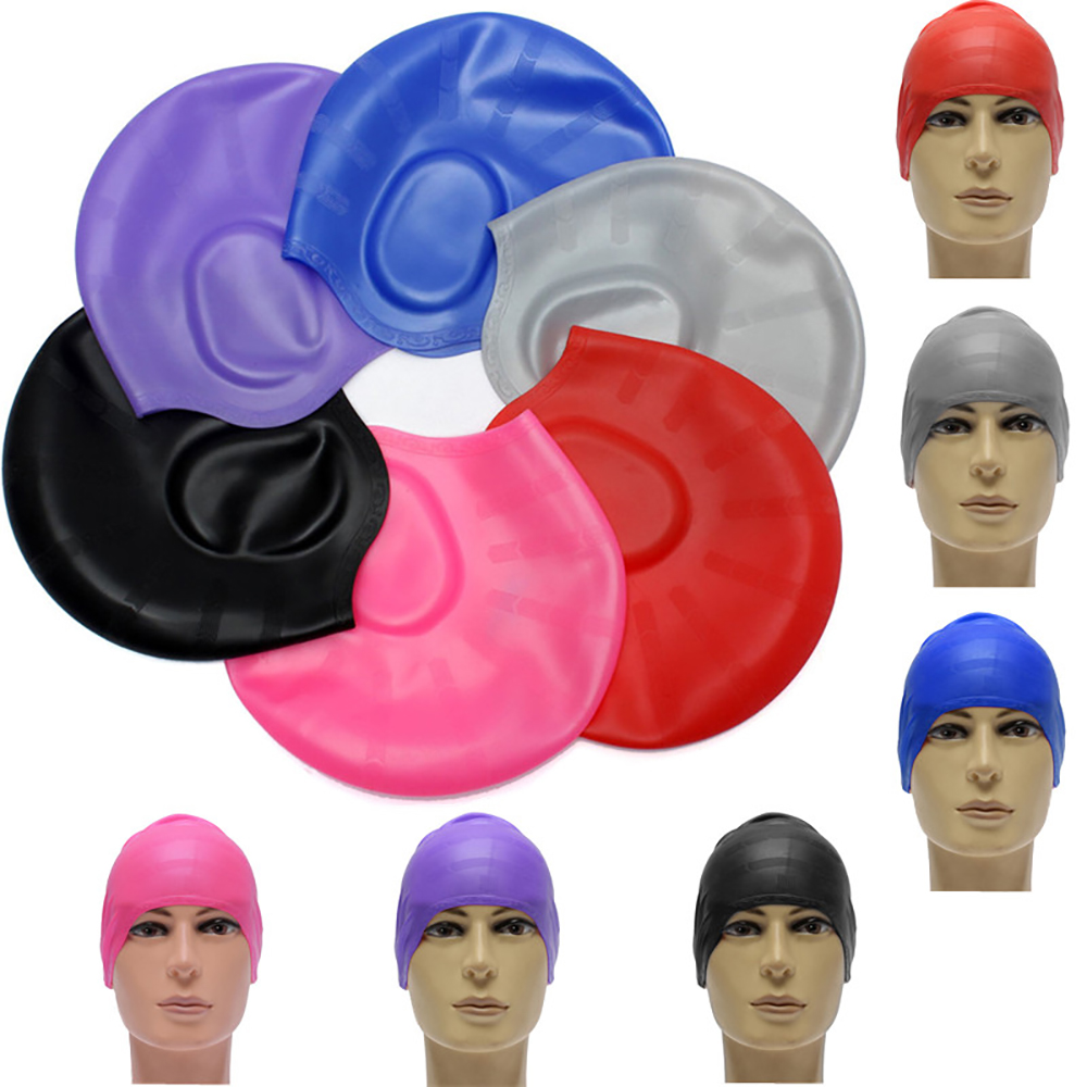 FlexibleSiliconeGelEarBathingSwimmingCapMenWomenLongHairSportsWaterproofSwimPoolCapSwimmingHatCoverf-1935189-6