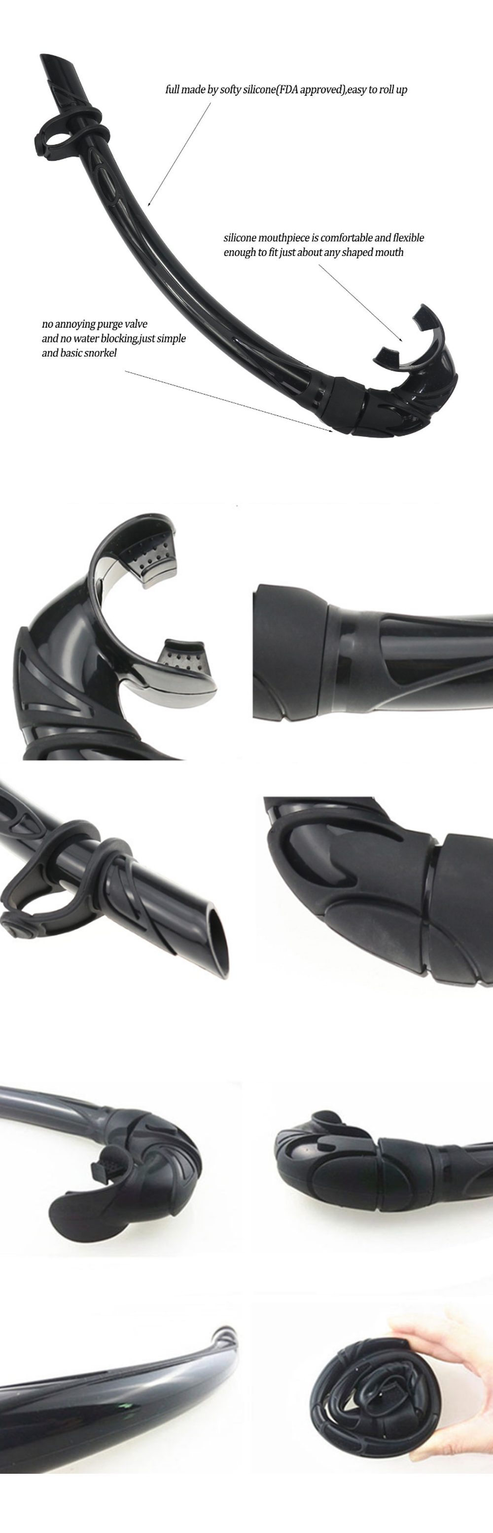 HhaosportSN619SiliconeDivingTube185inchFoldingSnorkelAntiLeakFreedivingBreathingTubeOutdoorSwimmingD-1717480-2