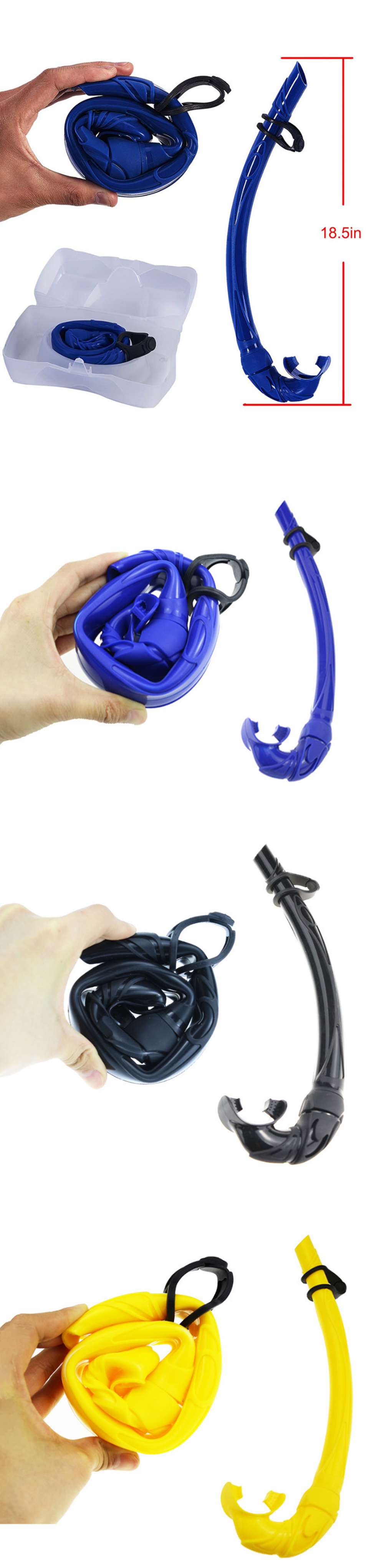 HhaosportSN619SiliconeDivingTube185inchFoldingSnorkelAntiLeakFreedivingBreathingTubeOutdoorSwimmingD-1717480-3