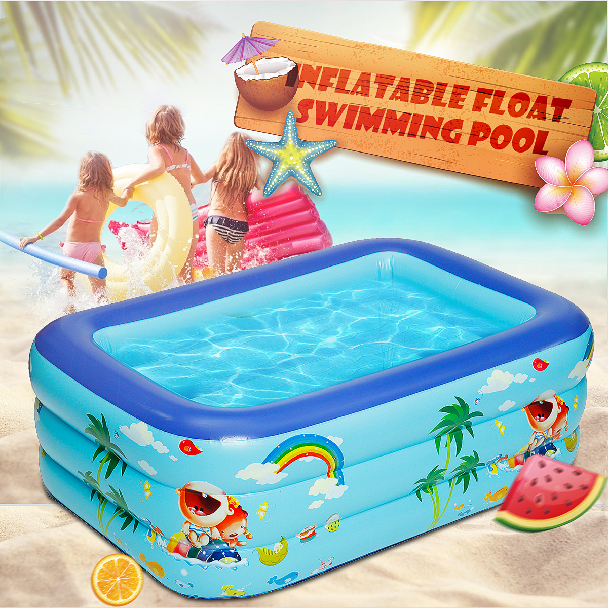 InflatableSwimmingPoolOutdoorChildrenBathPoolKidsPaddlingBathtub-13M15M-1514879-1