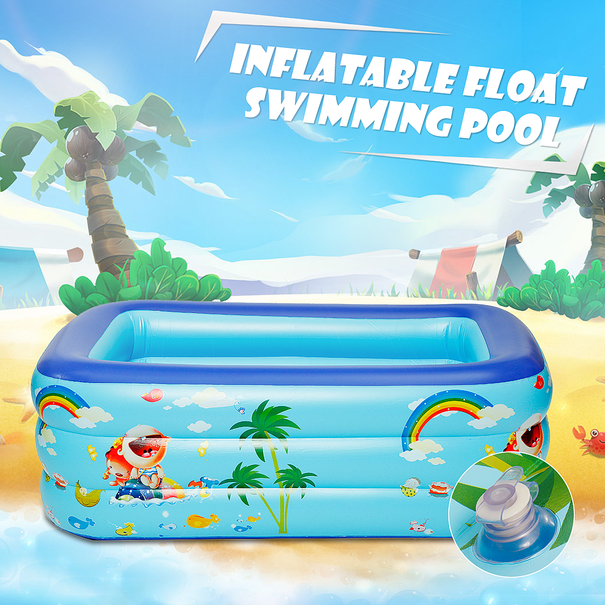 InflatableSwimmingPoolOutdoorChildrenBathPoolKidsPaddlingBathtub-13M15M-1514879-2