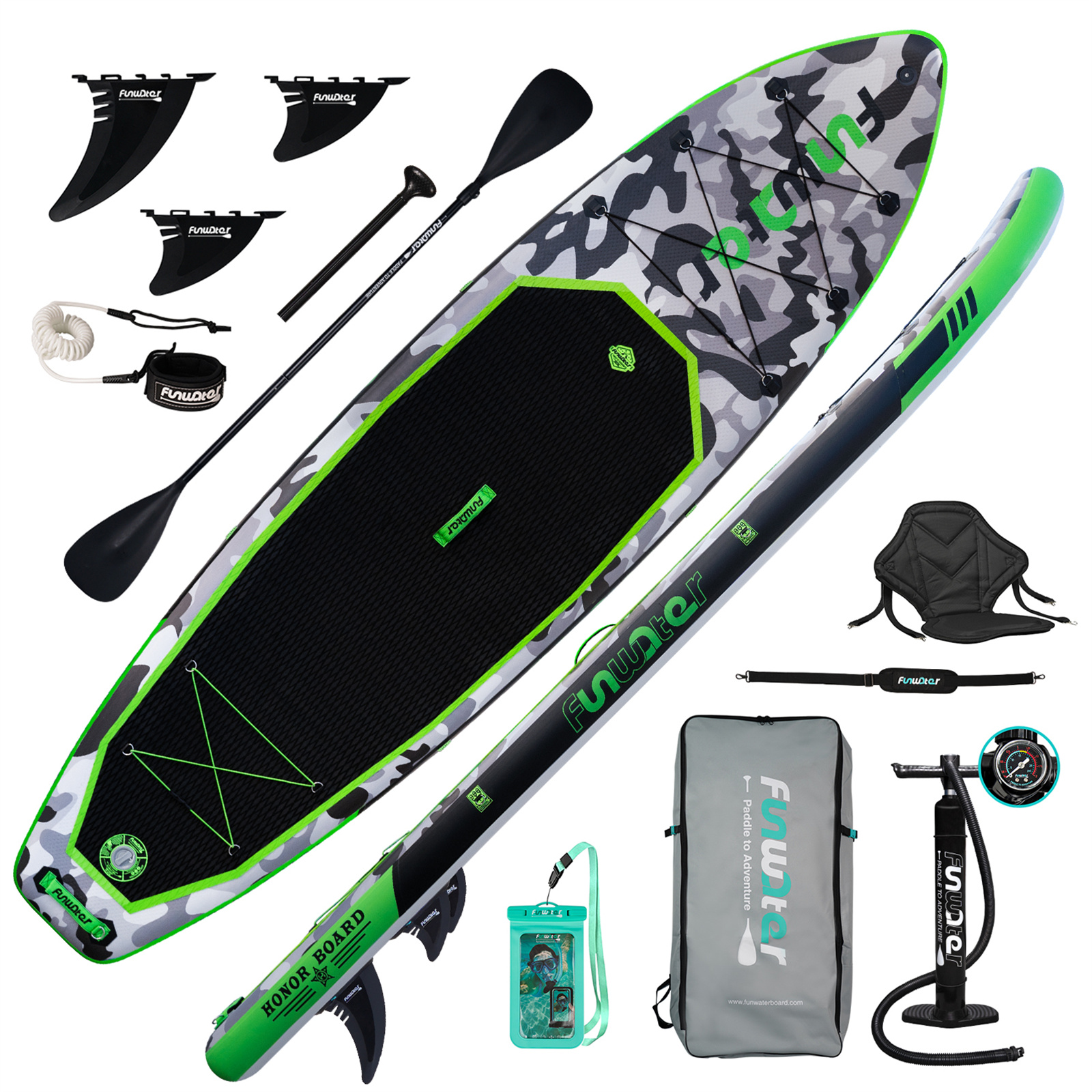 UKDirectFunWaterInflatablePaddleBoard1215PSIMaximumLoad150KGStandUpPortableSurfboardPulpBoardWithCha-2008890-1