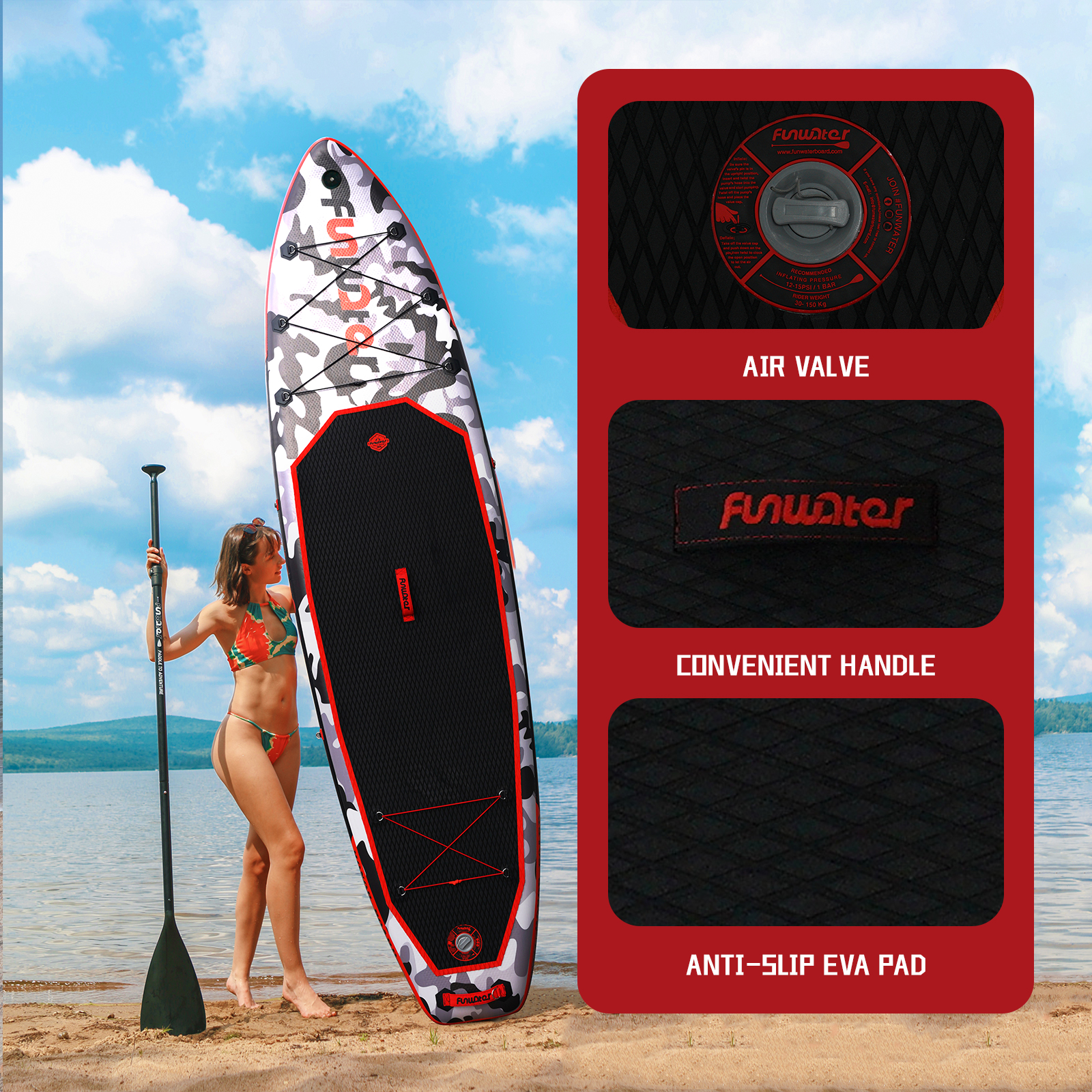 UKDirectFunWaterInflatablePaddleBoard1215PSIMaximumLoad150KGStandUpPortableSurfboardPulpBoardWithCha-2008891-5