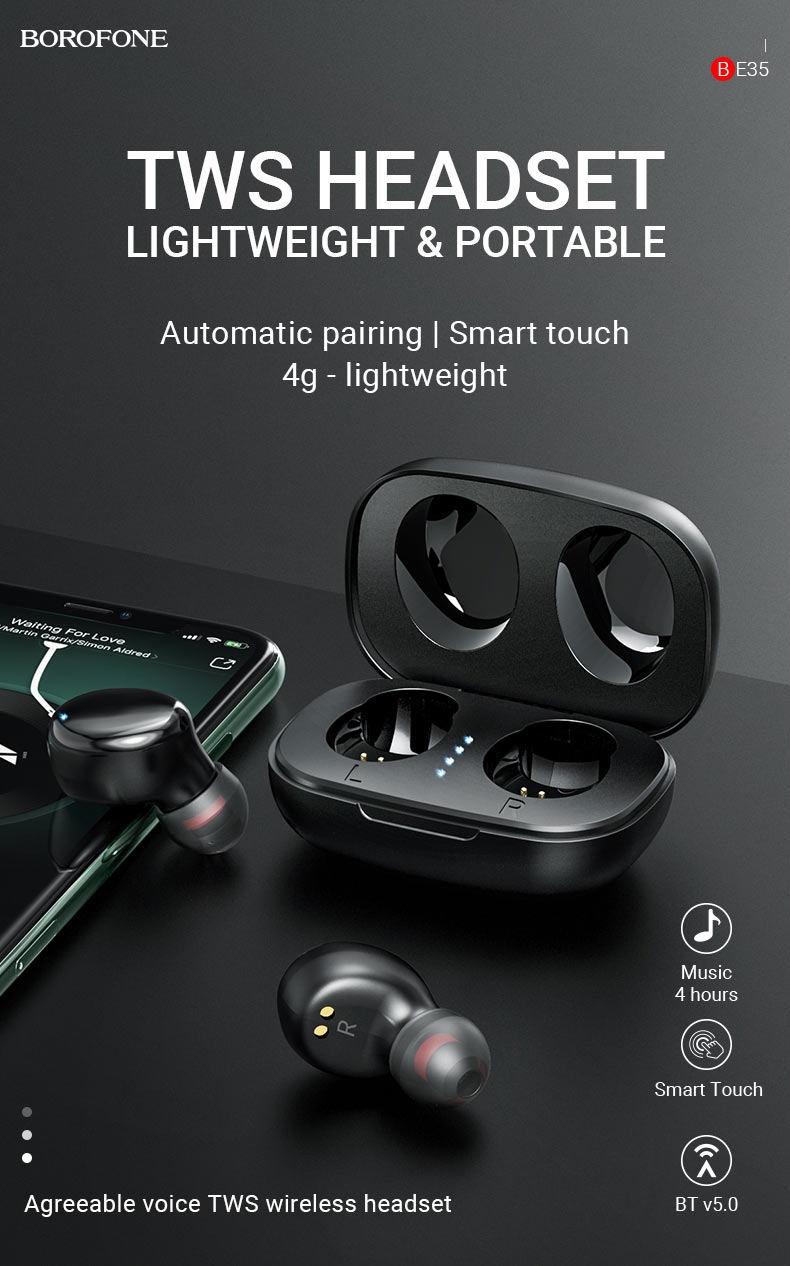 BOROFONEBE35TWSEarbudsWirelessbluetoothV50HeadsetStereoNoiseReductionHDCalilingSmartTouchSportsEarph-1805718-1