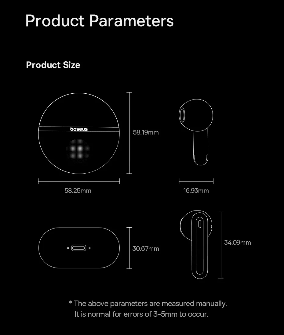 BaseusBowieE5xTWSbluetooth53EarphonePEEKPUDiaphragm4-MicsCallNoiseReductionRGBLight60msLowGamingLate-2006846-25