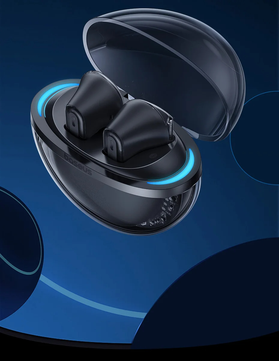 BaseusBowieE5xTWSbluetooth53EarphonePEEKPUDiaphragm4-MicsCallNoiseReductionRGBLight60msLowGamingLate-2006846-8