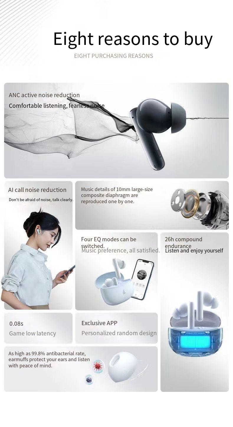 EDIFIERX5ProTWSEarbudsbluetooth53EarphoneANCNoiseCancellingLowGamingLatencyEQModeIP54WaterproofSport-2005716-2