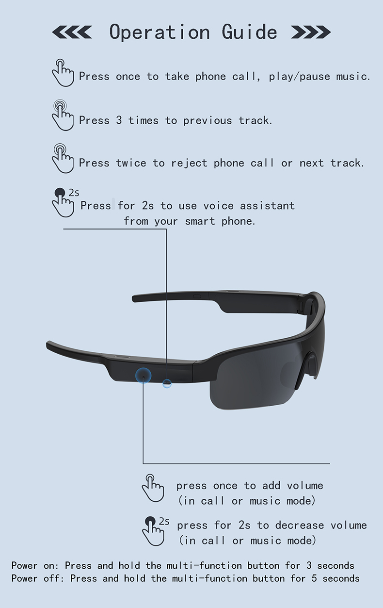 FEEBEAUX3Wirelessbluetooth50GlassesEarphoneSurroundStereoSound140mAhTACPolarizedLensesSmartAudioGlas-1997700-9