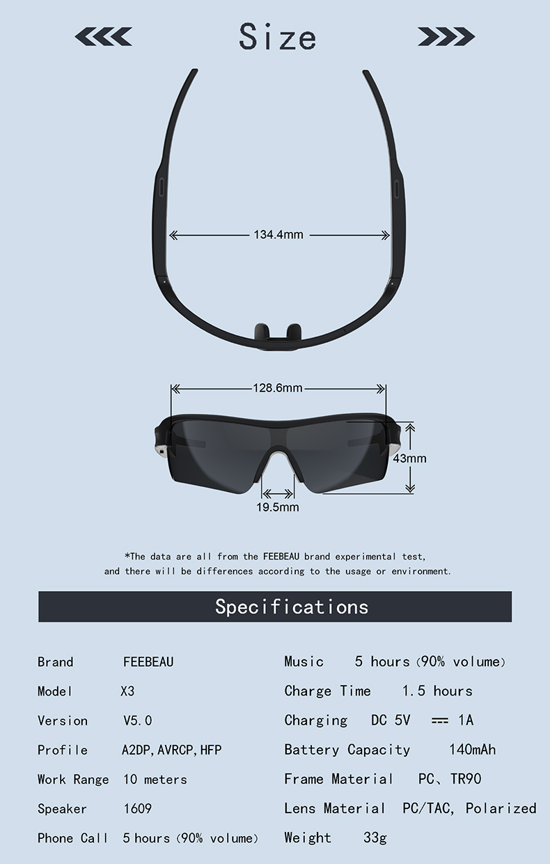 FEEBEAUX3Wirelessbluetooth50GlassesEarphoneSurroundStereoSound140mAhTACPolarizedLensesSmartAudioGlas-1997700-10