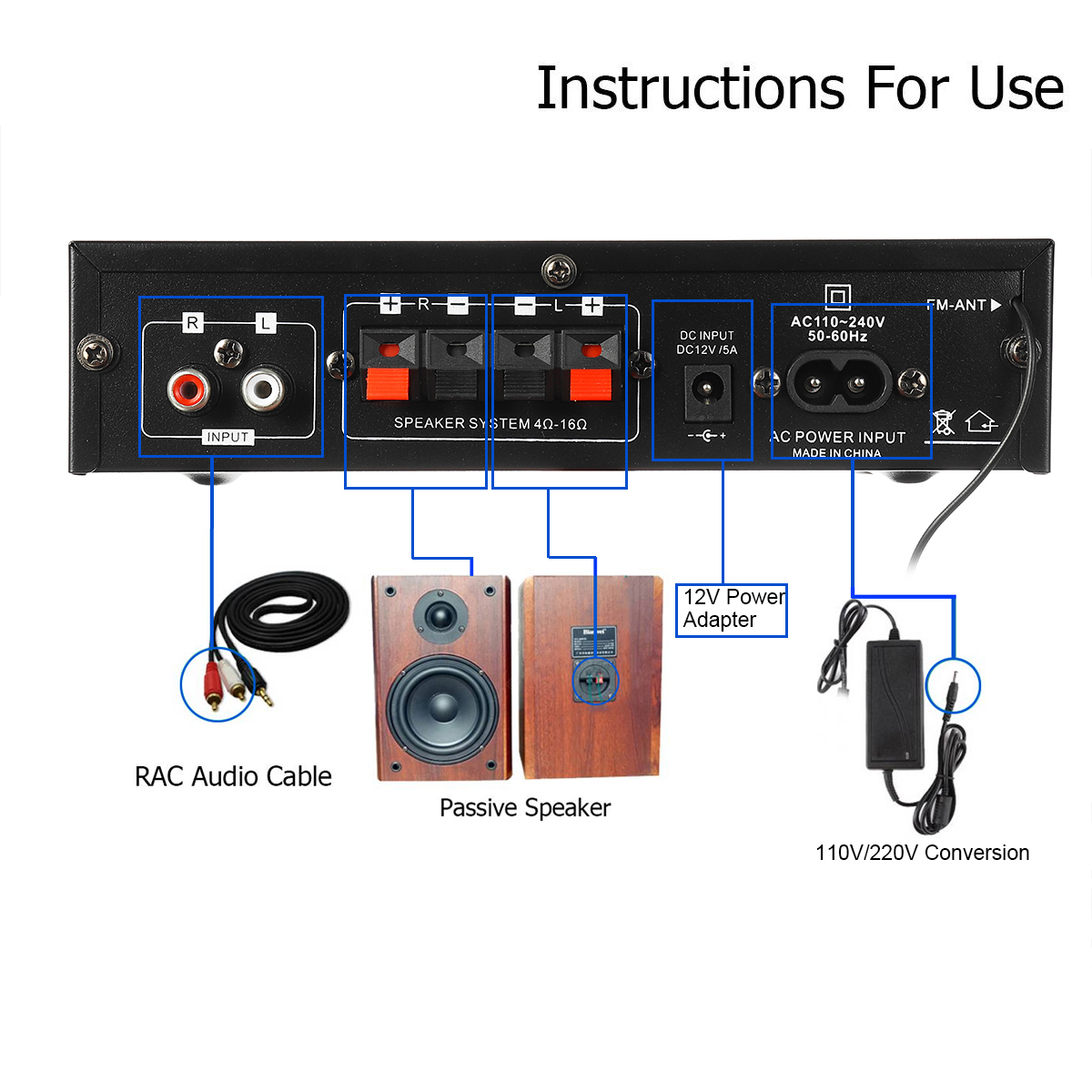 AK352x30WDigitalHIFIPowerAmplifierbluetooth50USBFMTFCardStereoHomeTheaterCarAudio110V220VAMPwithRemo-1783458-4