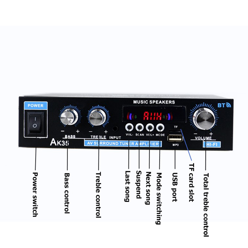 AK352x30WDigitalHIFIPowerAmplifierbluetooth50USBFMTFCardStereoHomeTheaterCarAudio110V220VAMPwithRemo-1783458-6