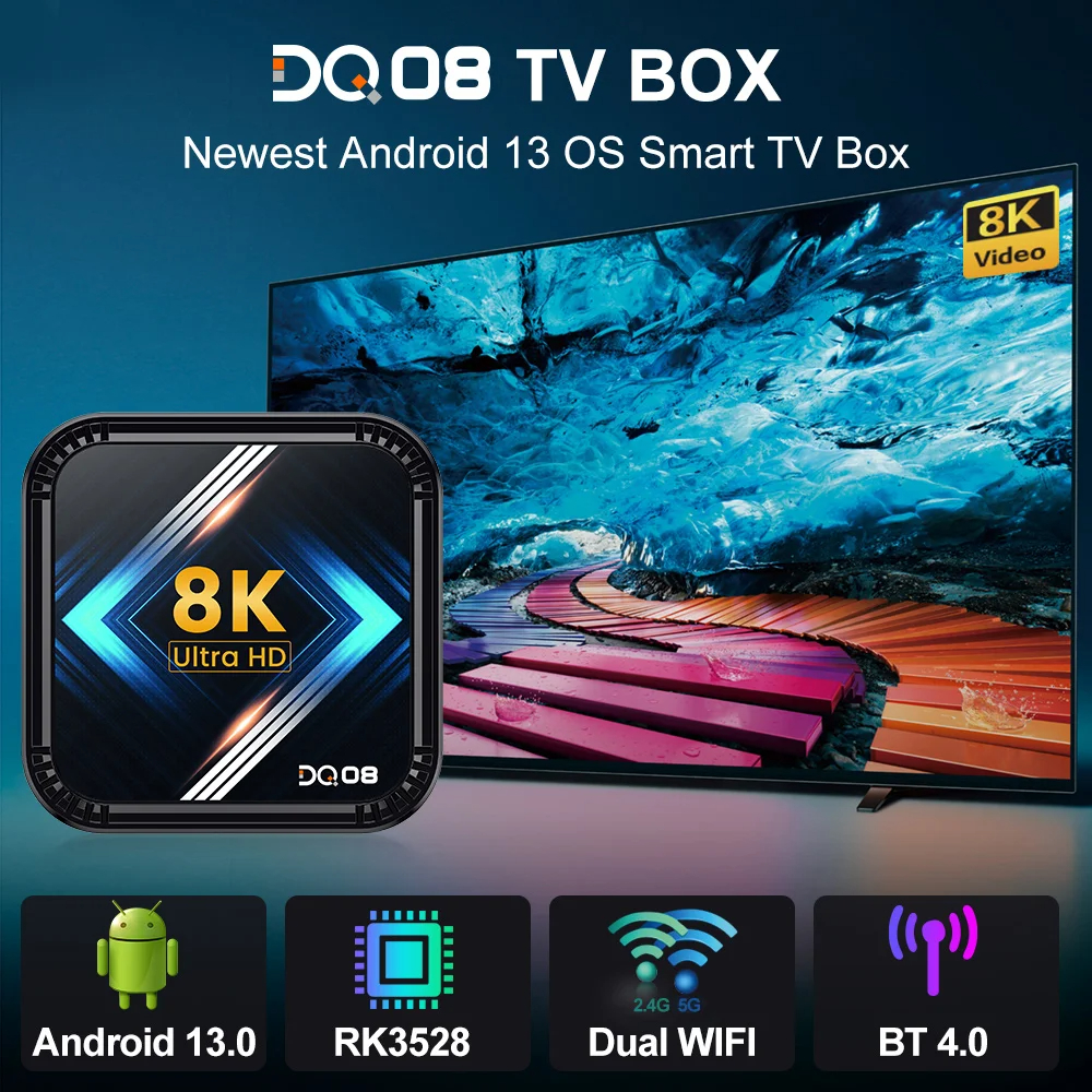 DQ08RK3528SmartTVBoxAndroid13QuadCoreCortexA53Support8KVideo4KHDR10DualBandWifiBTVoiceRemoteControlM-2015213-1