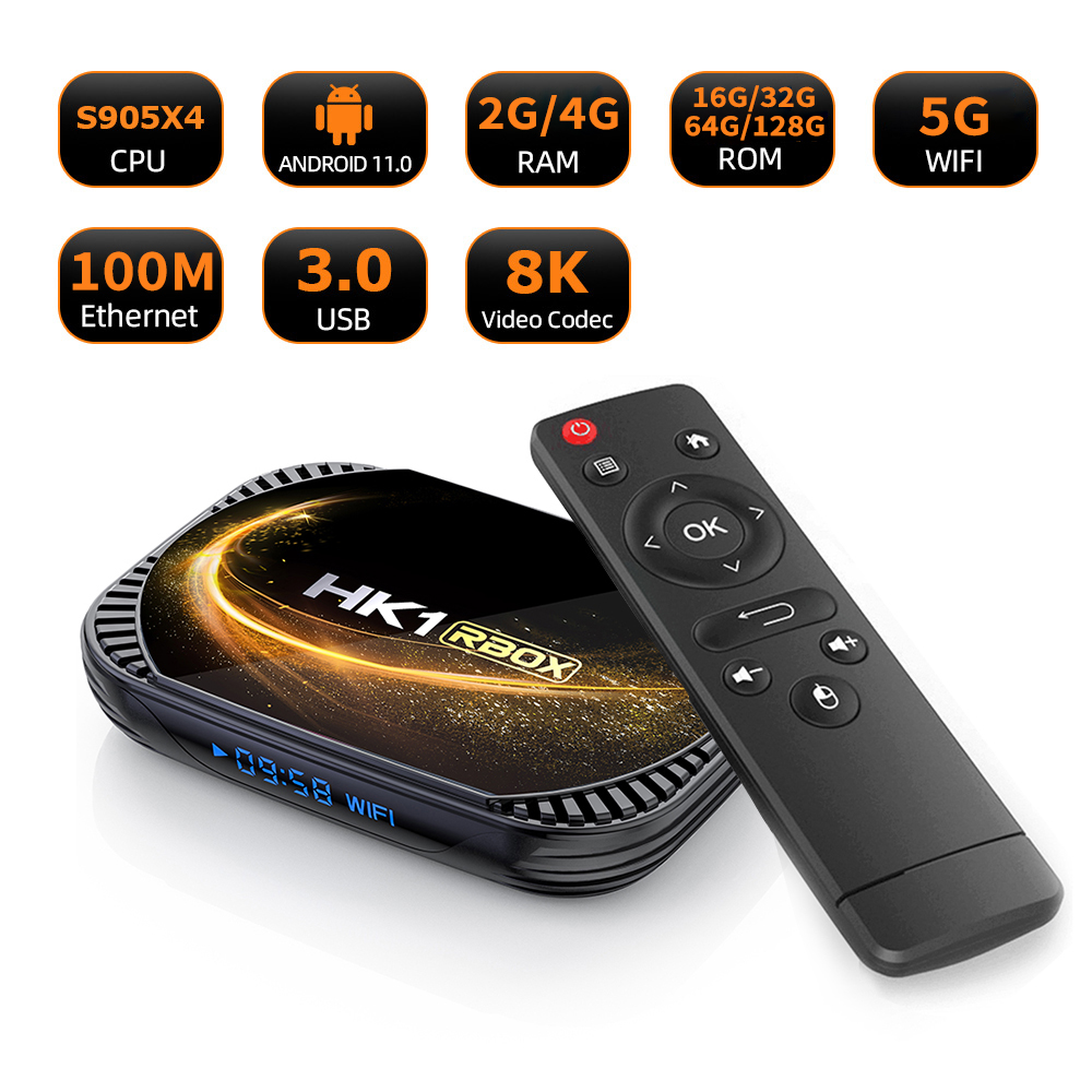 HK1RBOXX4SAmlogicS905X4QuadCore4GBRAM64GBROMAndroid110HD8KH26524G5GWIFIbluetoothSmartTVBoxYoutubeNet-1925119-1