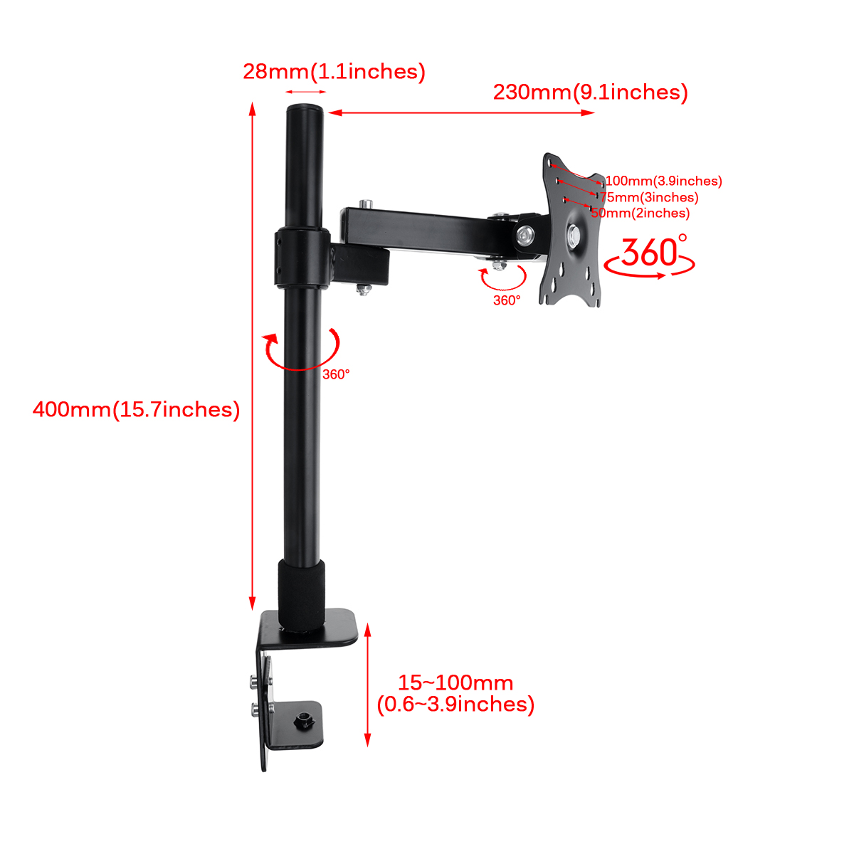 SingleArmDeskMountLCDComputerMonitorBracketClampStand14-27inchScreenTVBracket-1900409-2