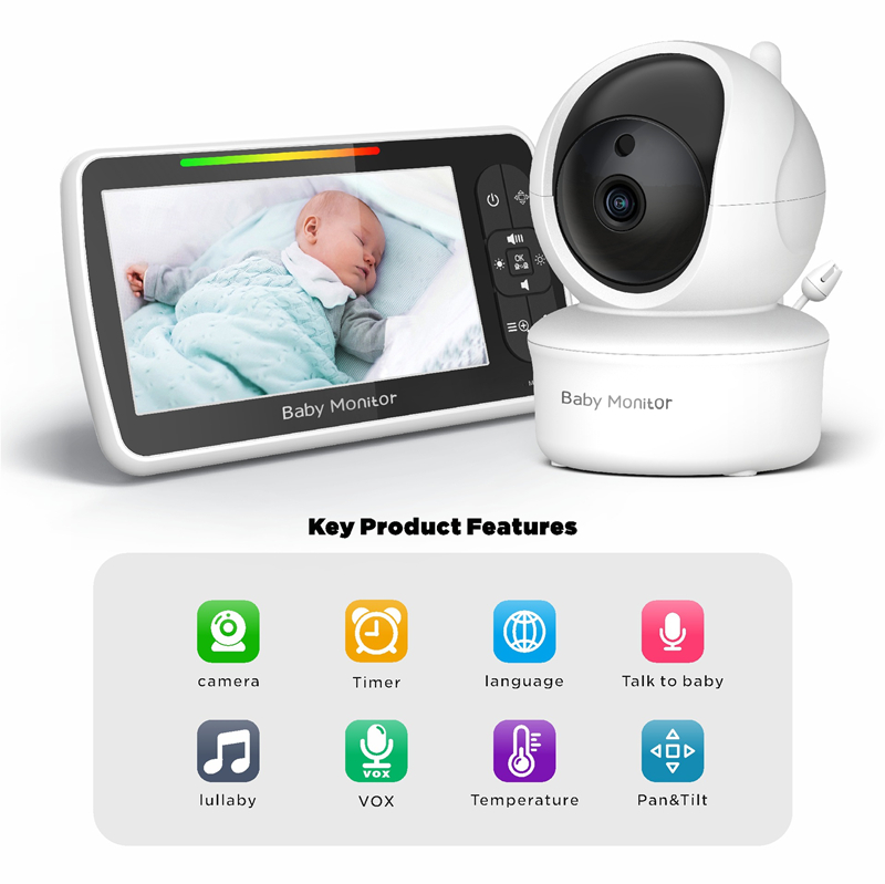 5inchVideoBabyMonitorwithCameraRemotePTZViewingAutoInfraredNightVisionTwo-wayIntercomeTimerSettingLu-1981096-1