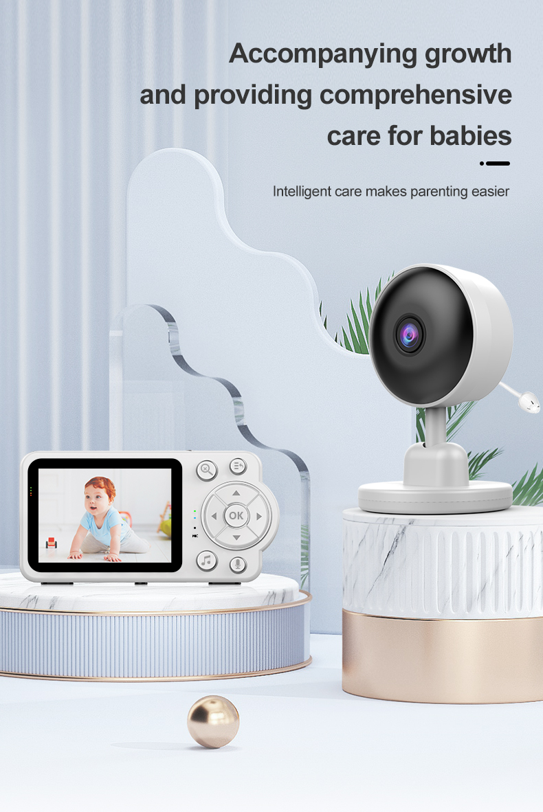 C3ElectronicBabyMonitorwith28inchLCDDisplaySurveillanceVideoTwoWayAudioNightVisionSmartBabyCameraSec-2002125-1