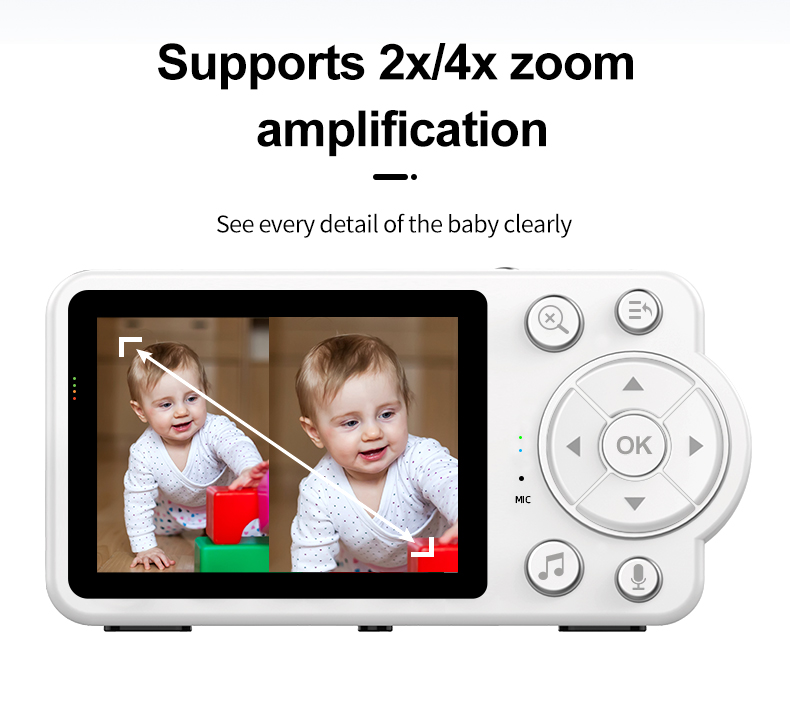 C3ElectronicBabyMonitorwith28inchLCDDisplaySurveillanceVideoTwoWayAudioNightVisionSmartBabyCameraSec-2002125-2