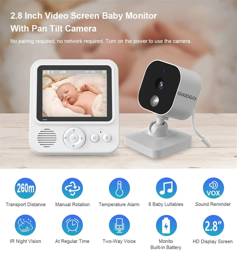 GuudgoLS-BM128inchIPSScreenWirelessVideoBabyMonitorwithPTZCameraNightVisionTemperatureBatteryMonitor-2011577-1